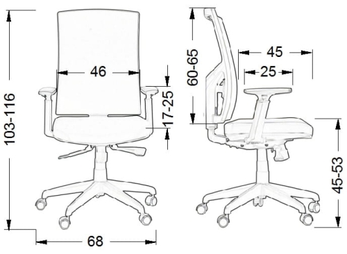 Krzesło biurowe obrotowe KB-8922B/NIEBIESKI, fotel biurowy - 23a249a5aca3e92d343f7fb7ab18c975