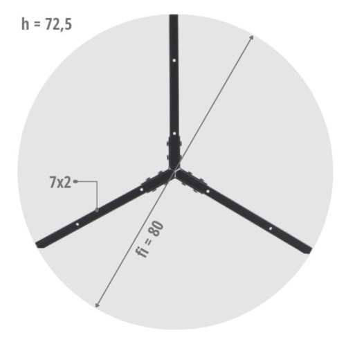 Stelaż NY-HF04B czarny fi=80 cm, wysokość 72,5 cm - STELAŻ NY-HF04B - CZARNY-wymiary.jpg