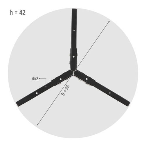Stelaż ramowy regulowany NY-L02, h=42 cm - STELAŻ NY-L02_wymiary.JPG
