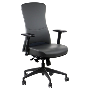 Swivel office chair with seat slide system KENTON GREY PU