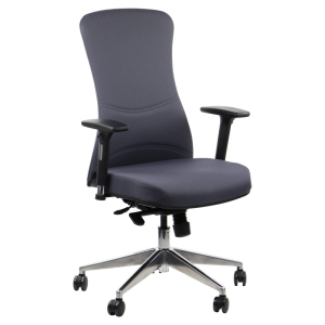 Swivel office chair with seat slide system KENTON / ALU / GREY