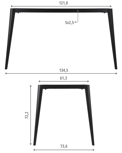 Stelaż ramowy 135x74 cm NY-A385, kolor szary - wymiary-A385-135.jpg