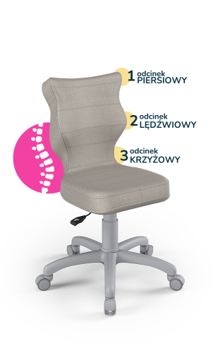 Krzesło dziecięce Petit szary Monolith 03 rozmiar 3