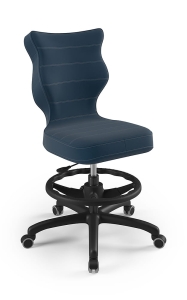 Youth chair Petit black Velvet 24 size 5 with footrest