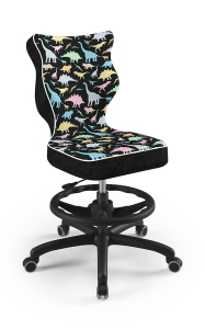 Youth chair Petit black Storia 30 size 6 with footrest