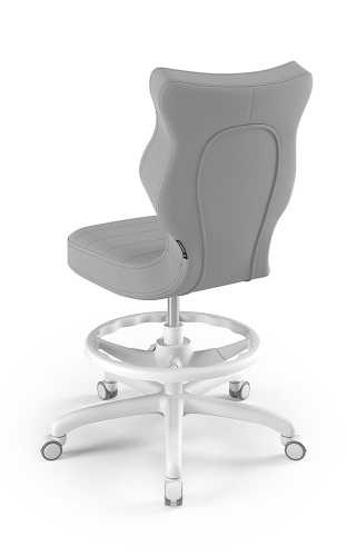 Krzesło młodzieżowe Petit biały Velvet 03 rozmiar 6 z podnóżkiem