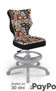 Youth Chair Petit grey Storia 28 size 6 with footrest