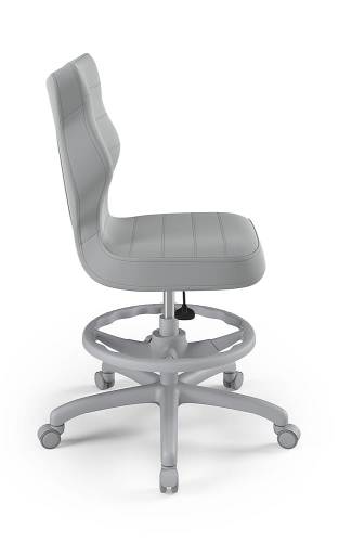 Krzesło młodzieżowe Petit szary Velvet 03 rozmiar 6 z podnóżkiem