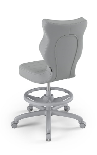 Krzesło młodzieżowe Petit szary Velvet 03 rozmiar 6 z podnóżkiem