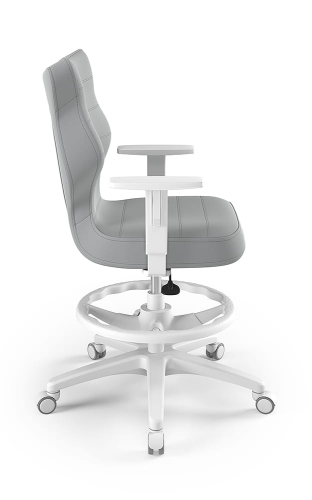 Krzesło młodzieżowe Duo biały Velvet 03 rozmiar 6 z podnóżkiem