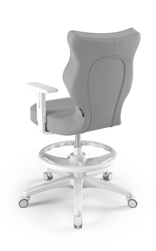 Krzesło młodzieżowe Duo biały Velvet 03 rozmiar 6 z podnóżkiem