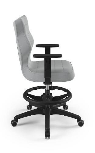 Krzesło młodzieżowe Duo czarny Velvet 03 rozmiar 6 z podnóżkiem