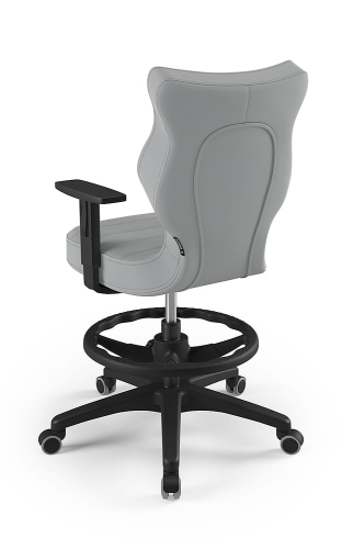 Krzesło młodzieżowe Duo czarny Velvet 03 rozmiar 6 z podnóżkiem