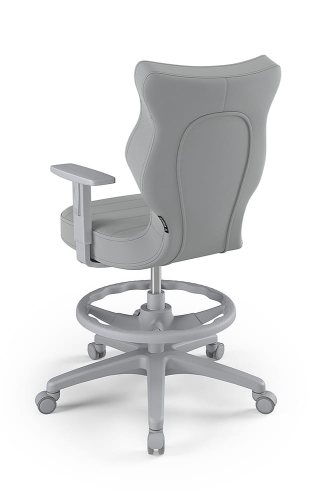 Krzesło młodzieżowe Duo szary Velvet 03 rozmiar 6 z podnóżkiem