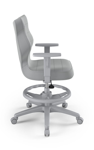 Krzesło młodzieżowe Duo szary Velvet 03 rozmiar 6 z podnóżkiem