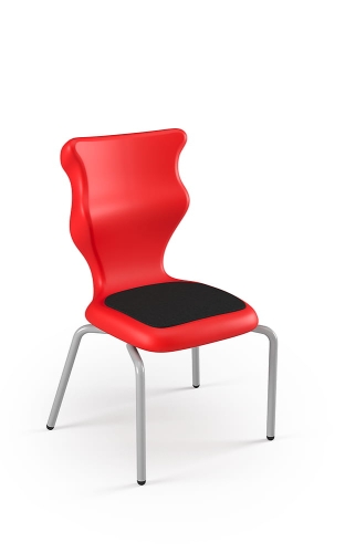 Krzesło Spider Soft rozmiar 4 siedzisko czerwony/stelaż szary - Krzesło szkolne Spider Soft rozmiar 4 czerwony