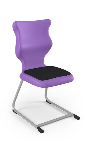 Krzesło C-Line Soft rozmiar 4 siedzisko fioletowy/stelaż szary - Krzesło szkolne C-Line Soft rozmiar 4 fioletowy