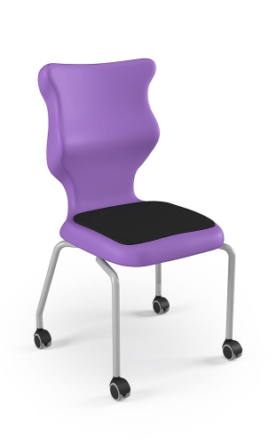 Krzesło Spider Move Soft rozmiar 4 siedzisko fioletowy/stelaż szary - Krzesło szkolne Spider Move Soft rozmiar 4 fioletowy