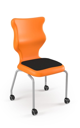 Krzesło Spider Move Soft rozmiar 6 siedzisko pomarańczowy/stelaż szary - Krzesło szkolne/studenckie Spider Move Soft rozmiar 6 pomarańczowy