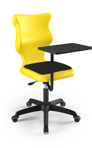 Krzesło Twist Plus Soft czarny rozmiar 6 żółty - kółka