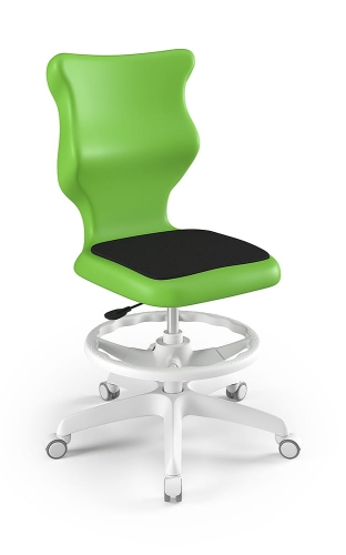 Twist Soft szary siedzisko zielone rozmiar 4 WK+P - bez podłokietników - stopki - Krzesło szkolne Twist Soft zielone rozmiar 4