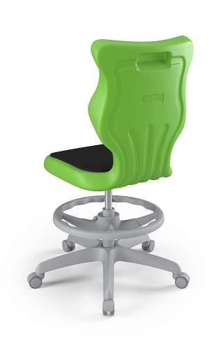Twist Soft szary siedzisko zielone rozmiar 4 WK+P - bez podłokietników - stopki - Krzesło szkolne Twist Soft zielone rozmiar 4