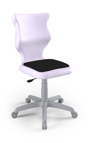 Twist Soft szary siedzisko pastelowe fioletowe rozmiar 4 WK+P - bez podłokietników - stopki - Krzesło szkolne Twist Soft pastelowe fioletowe rozmiar 4