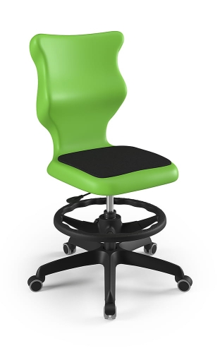 Twist Soft szary siedzisko zielone rozmiar 5 WK+P - bez podłokietników - stopki - Krzesło szkolne Twist Soft zielone rozmiar 5