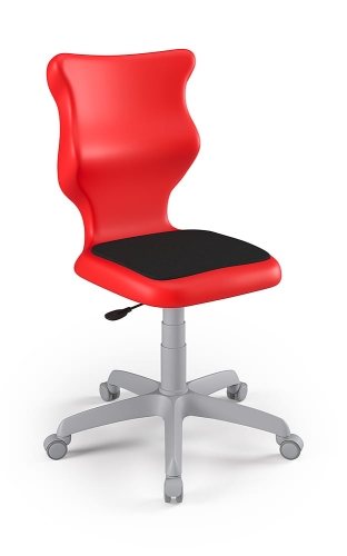 Twist Soft szary siedzisko czerwone rozmiar 5 WK+P - bez podłokietników - stopki - Krzesło szkolne Twist Soft czerwone rozmiar 5