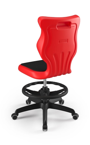 Twist Soft szary siedzisko czerwone rozmiar 5 WK+P - bez podłokietników - stopki - Krzesło szkolne Twist Soft czerwone rozmiar 5
