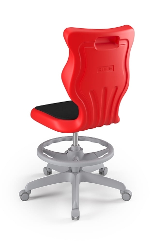 Twist Soft szary siedzisko czerwone rozmiar 5 WK+P - bez podłokietników - stopki - Krzesło szkolne Twist Soft czerwone rozmiar 5