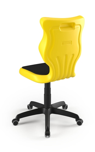 Twist Soft szary siedzisko żółte rozmiar 5 WK+P - bez podłokietników - stopki - Krzesło szkolne Twist Soft żółte rozmiar 5