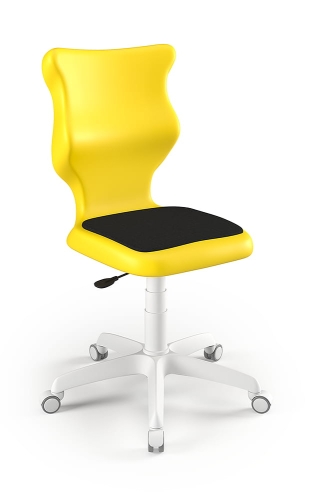 Twist Soft szary siedzisko żółte rozmiar 5 WK+P - bez podłokietników - stopki - Krzesło szkolne Twist Soft żółte rozmiar 5
