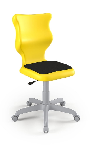 Twist Soft szary siedzisko żółte rozmiar 5 WK+P - bez podłokietników - stopki - Krzesło szkolne Twist Soft żółte rozmiar 5