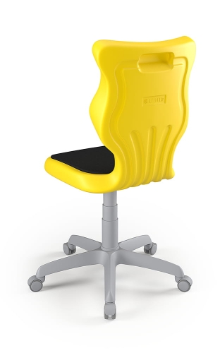 Twist Soft szary siedzisko żółte rozmiar 5 WK+P - bez podłokietników - stopki - Krzesło szkolne Twist Soft żółte rozmiar 5