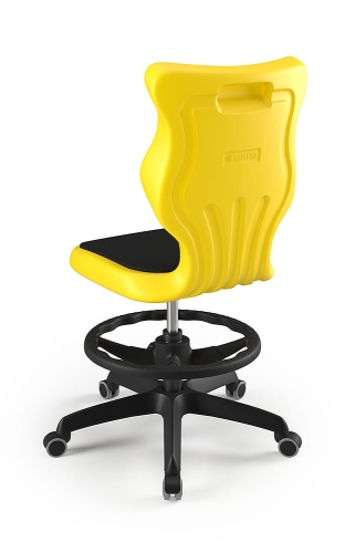 Twist Soft szary siedzisko żółte rozmiar 5 WK+P - bez podłokietników - stopki - Krzesło szkolne Twist Soft żółte rozmiar 5