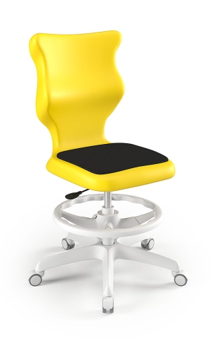 Twist Soft szary siedzisko żółte rozmiar 5 WK+P - bez podłokietników - stopki - Krzesło szkolne Twist Soft żółte rozmiar 5