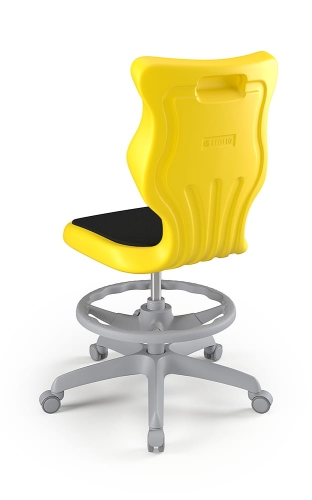 Twist Soft szary siedzisko żółte rozmiar 5 WK+P - bez podłokietników - stopki - Krzesło szkolne Twist Soft żółte rozmiar 5