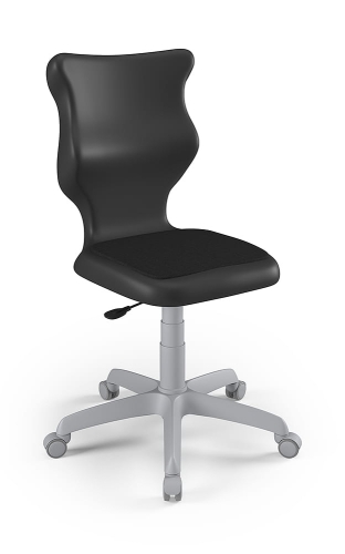 Twist Soft szary siedzisko czarne rozmiar 6 WK+P - bez podłokietników - stopki - Krzesło szkolne/studenckie Twist Soft czarne rozmiar 6