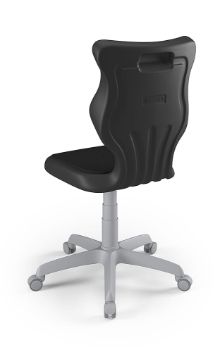Twist Soft szary siedzisko czarne rozmiar 6 WK+P - bez podłokietników - stopki - Krzesło szkolne/studenckie Twist Soft czarne rozmiar 6