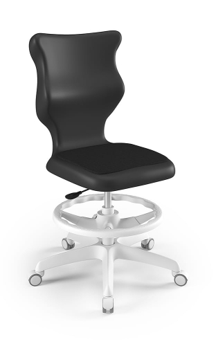 Twist Soft szary siedzisko czarne rozmiar 6 WK+P - bez podłokietników - stopki - Krzesło szkolne/studenckie Twist Soft czarne rozmiar 6
