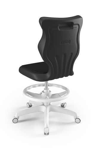 Twist Soft szary siedzisko czarne rozmiar 6 WK+P - bez podłokietników - stopki - Krzesło szkolne/studenckie Twist Soft czarne rozmiar 6