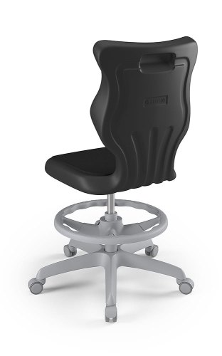 Twist Soft szary siedzisko czarne rozmiar 6 WK+P - bez podłokietników - stopki - Krzesło szkolne/studenckie Twist Soft czarne rozmiar 6