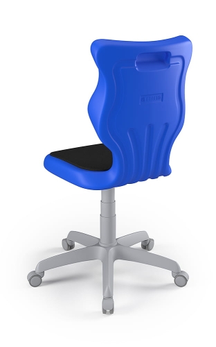 Twist Soft szary siedzisko niebieskie rozmiar 6 WK+P - bez podłokietników - stopki - Krzesło szkolne/studenckie Twist Soft niebieskie rozmiar 6