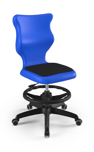 Twist Soft szary siedzisko niebieskie rozmiar 6 WK+P - bez podłokietników - stopki - Krzesło szkolne/studenckie Twist Soft niebieskie rozmiar 6