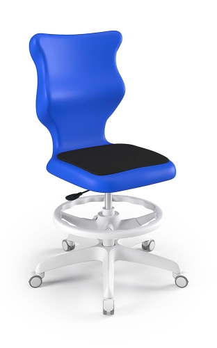 Twist Soft szary siedzisko niebieskie rozmiar 6 WK+P - bez podłokietników - stopki - Krzesło szkolne/studenckie Twist Soft niebieskie rozmiar 6