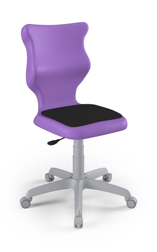Twist Soft szary siedzisko fioletowe rozmiar 6 WK+P - bez podłokietników - stopki - Krzesło szkolne/studenckie Twist Soft fioletowe rozmiar 6