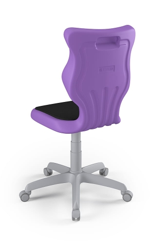 Twist Soft szary siedzisko fioletowe rozmiar 6 WK+P - bez podłokietników - stopki - Krzesło szkolne/studenckie Twist Soft fioletowe rozmiar 6