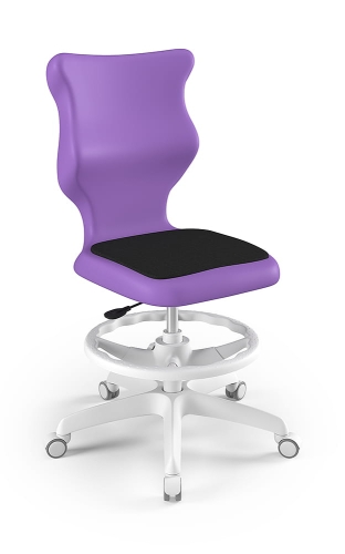 Twist Soft szary siedzisko fioletowe rozmiar 6 WK+P - bez podłokietników - stopki - Krzesło szkolne/studenckie Twist Soft fioletowe rozmiar 6