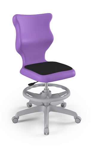 Twist Soft szary siedzisko fioletowe rozmiar 6 WK+P - bez podłokietników - stopki - Krzesło szkolne/studenckie Twist Soft fioletowe rozmiar 6